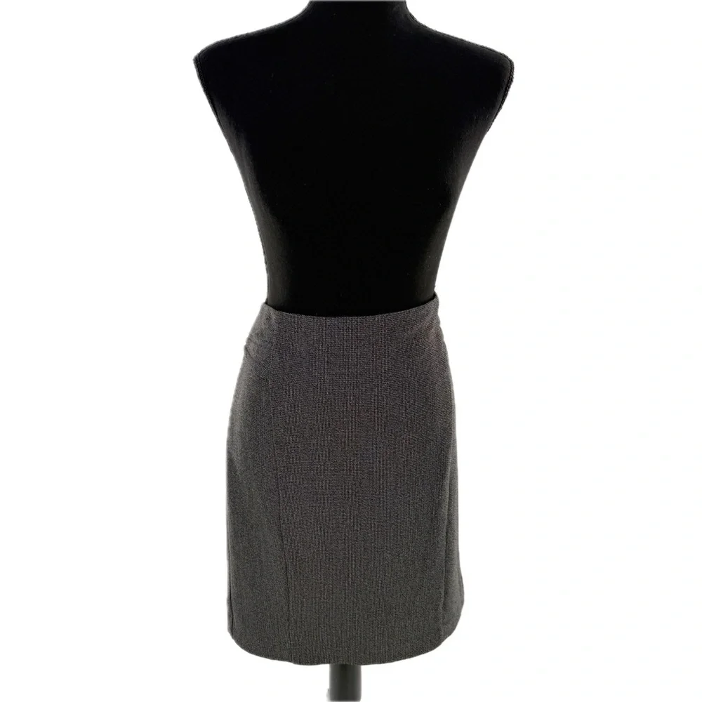 Express Textured Black/White Hip Pleat Detail Pencil Skirt 22